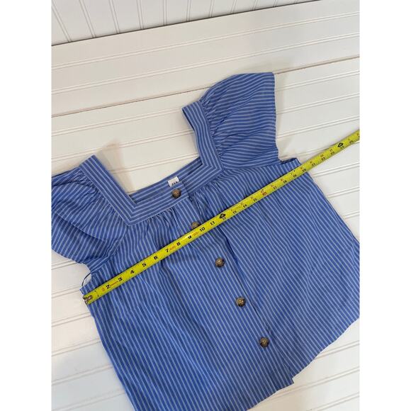 NWT BCBGMAXAZRIA & GAP Striped Square Neck Button Up Top & Blouse Bundle Size M - Picture 4 of 11